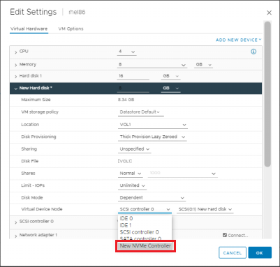 nvme fc guest os disk 11
